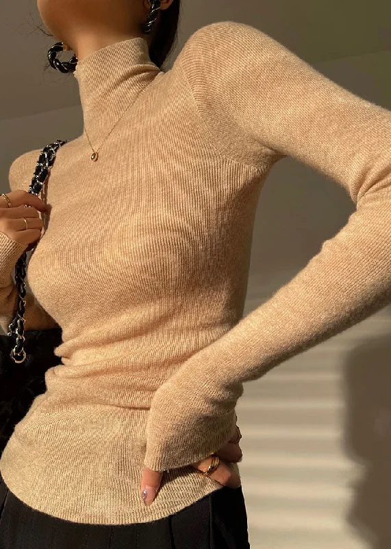 Plus Size Women's Fit - and - Flare Sweater Dresses with Ruffled HemSlim Fit Apricot Turtle Neck Thick Knit Pullover Sweater Long Sleeve Plus Size Women's Fit - and - Flare Sweater Dresses with Ruffled HemSlim Fit Apricot Turtle Neck Thick Knit Pullover Sweater Long Sleeve