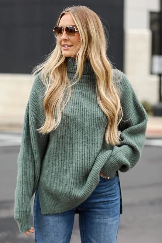 Short Sleeve Women's Cotton Blend Sweaters in Pastel ColorsFINAL SALE - Stay Right There Sage Turtleneck Oversized Sweater Short Sleeve Women's Cotton Blend Sweaters in Pastel ColorsFINAL SALE - Stay Right There Sage Turtleneck Oversized Sweater