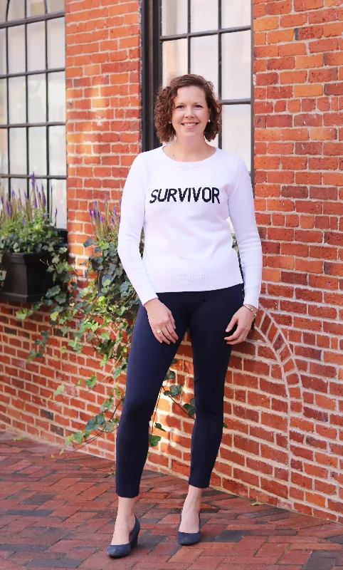 Women's Long Sleeve Turtleneck Cashmere SweatersSurvivor Sweater- 25% of each sale goes to Runway For Recovery Women's Long Sleeve Turtleneck Cashmere SweatersSurvivor Sweater- 25% of each sale goes to Runway For Recovery