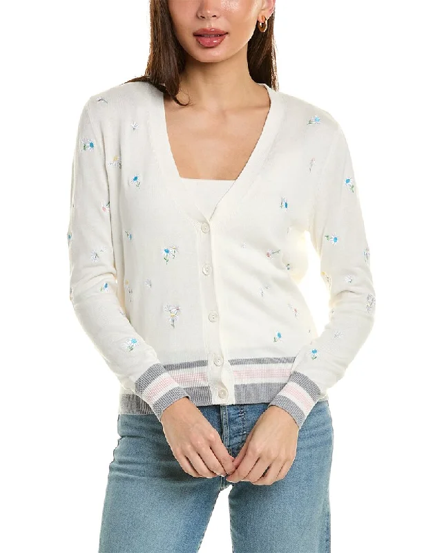 Midi - Length Women's Shetland Wool Sweater Dresses in Traditional PatternsWISPR Embroidered Floral Silk-Blend Cardigan