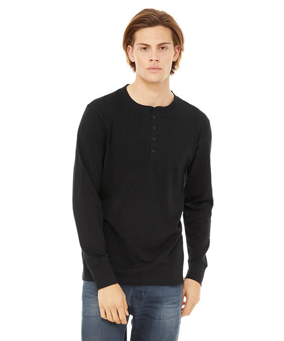 Women's mock - neck sweatshirt made of moisture - wicking material for fitness use3150 - Bella + Canvas Mens Jersey Long-Sleeve Henley Shirt | Black Women's mock - neck sweatshirt made of moisture - wicking material for fitness use3150 - Bella + Canvas Mens Jersey Long-Sleeve Henley Shirt | Black