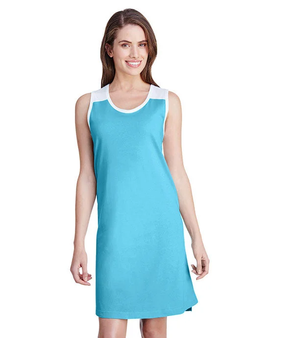 Women's fleece - lined hoodie with thumbholes for warmth in winter3523 - LAT Ladies Racerback Tank Dress | Caribbean/White Women's fleece - lined hoodie with thumbholes for warmth in winter3523 - LAT Ladies Racerback Tank Dress | Caribbean/White