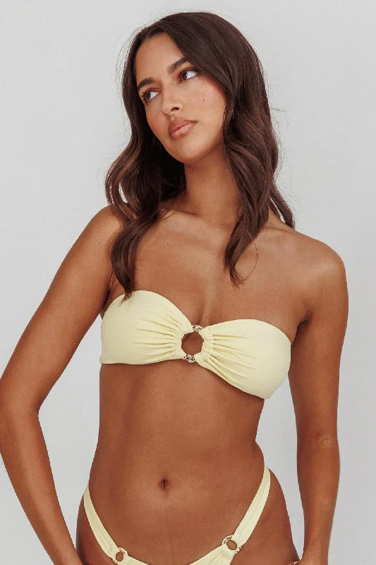 Agape Bandeau O-Ring Bikini Top Butter