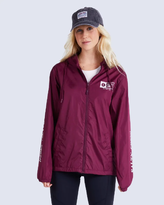 Women's faux fur - trimmed denim jackets for a trendy and cozy styleAlpha Windbreaker - Maroon Women's faux fur - trimmed denim jackets for a trendy and cozy styleAlpha Windbreaker - Maroon