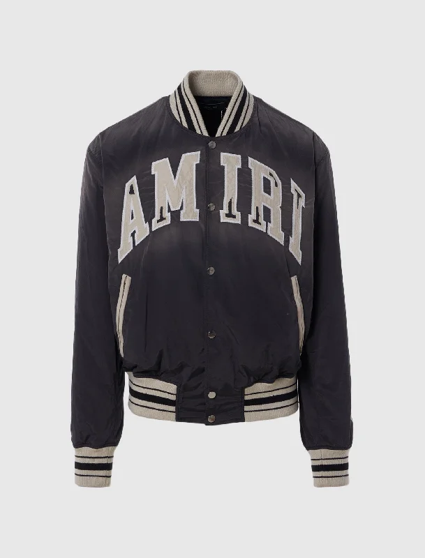 Women's faux fur - trimmed denim jackets for a trendy and cozy styleSUN FADED BOMBER Women's faux fur - trimmed denim jackets for a trendy and cozy styleSUN FADED BOMBER