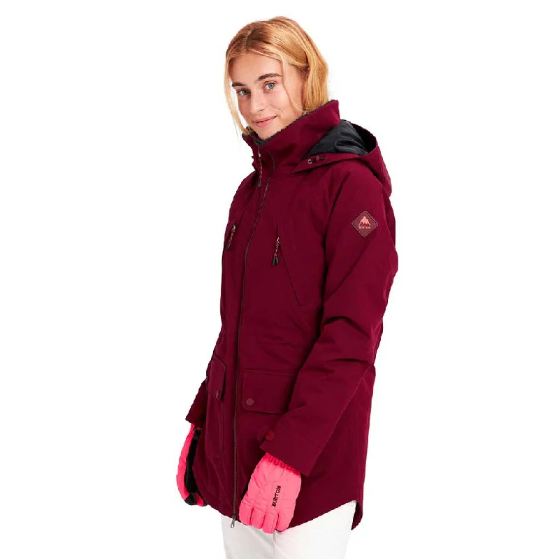 Women's cropped leather jackets with silver zippers for a punk - inspired outfitBurton 2022 Womens Prowess Jacket - Mulled Berry Women's cropped leather jackets with silver zippers for a punk - inspired outfitBurton 2022 Womens Prowess Jacket - Mulled Berry