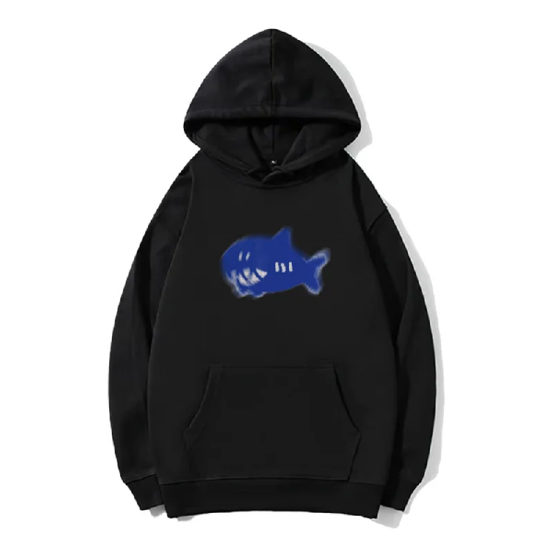 Women's mock - neck sweatshirt made of moisture - wicking material for fitness useCartoon Psychedelic Shark Hoodie Women's mock - neck sweatshirt made of moisture - wicking material for fitness useCartoon Psychedelic Shark Hoodie