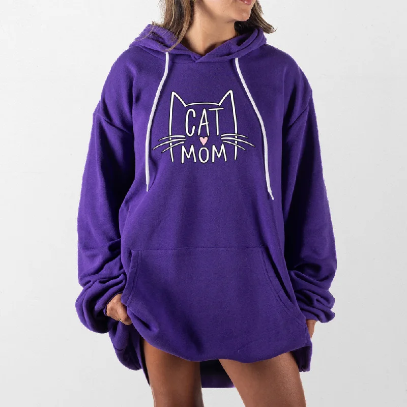 Women's pullover hoodie with a side slit for a modern and relaxed fitCat Mom Giant Hoodie Women's pullover hoodie with a side slit for a modern and relaxed fitCat Mom Giant Hoodie