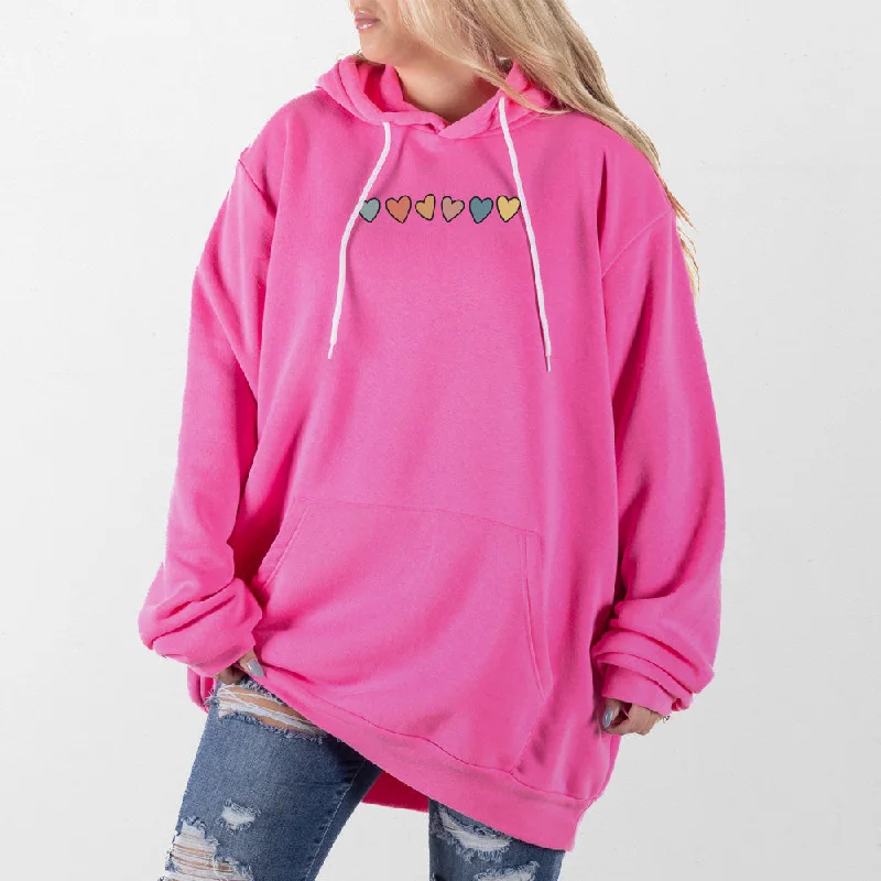 Women's zip - front sweatshirt with contrast stitching for a sporty aestheticCute Hearts Giant Hoodie Women's zip - front sweatshirt with contrast stitching for a sporty aestheticCute Hearts Giant Hoodie