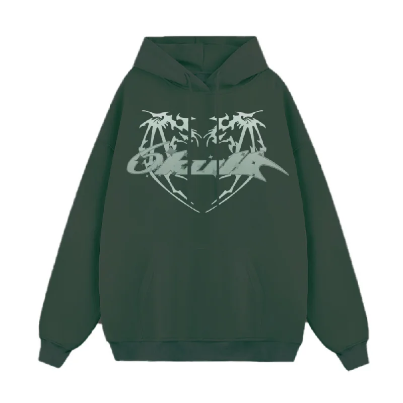 Women's crew - neck sweatshirt in a heather gray shade for a classic and versatile option6Kull | Dark Heart Wings Hoodie Women's crew - neck sweatshirt in a heather gray shade for a classic and versatile option6Kull | Dark Heart Wings Hoodie