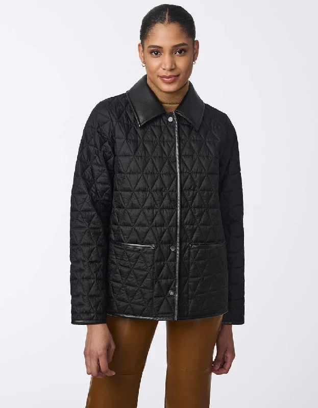 Women's cropped leather jackets with silver zippers for a punk - inspired outfitDiamond Ridge Quilted Jacket Women's cropped leather jackets with silver zippers for a punk - inspired outfitDiamond Ridge Quilted Jacket