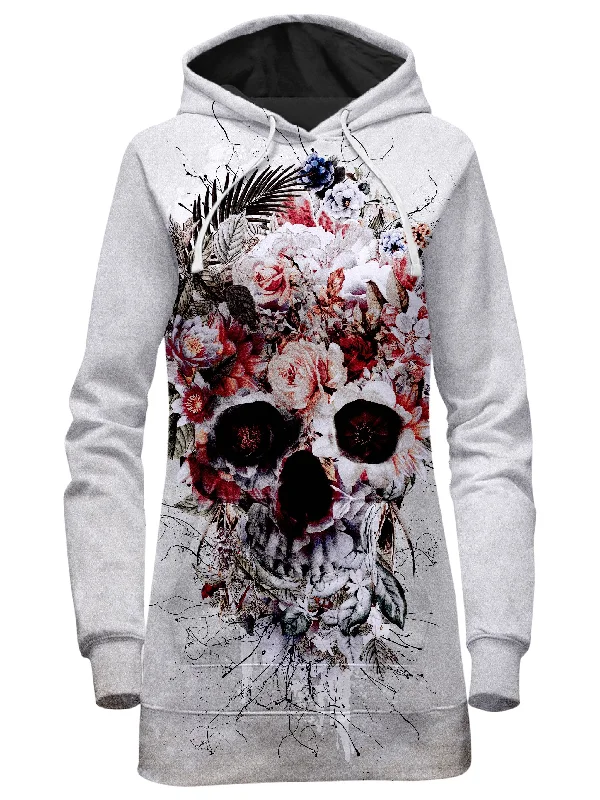 Floral Skull Hoodie Dress