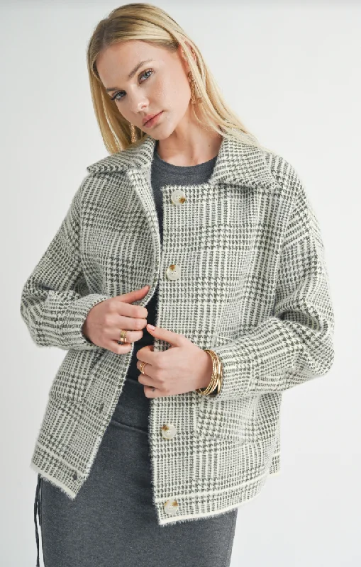 Women's denim jackets with a patchwork design for a bohemian and artsy styleIvory Lola Plaid Jacket Women's denim jackets with a patchwork design for a bohemian and artsy styleIvory Lola Plaid Jacket