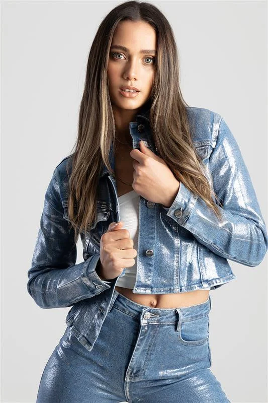 Women's military - style jackets with epaulets for a tough and fashionable appearanceJulia Denim Jacket Women's military - style jackets with epaulets for a tough and fashionable appearanceJulia Denim Jacket