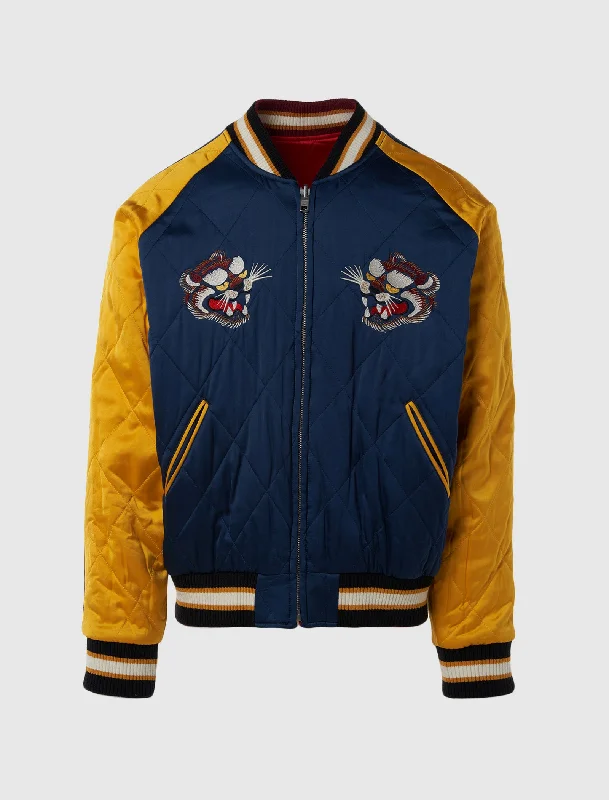 Women's shearling - lined suede jackets for ultimate warmth and luxuryREVERSIBLE TIGER SOUVENIR JACKET Women's shearling - lined suede jackets for ultimate warmth and luxuryREVERSIBLE TIGER SOUVENIR JACKET