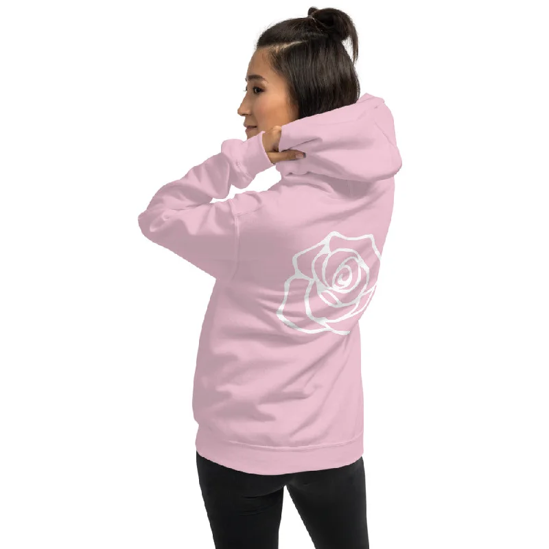 KIC Lifestyle Rose Print Hoodie in Pink