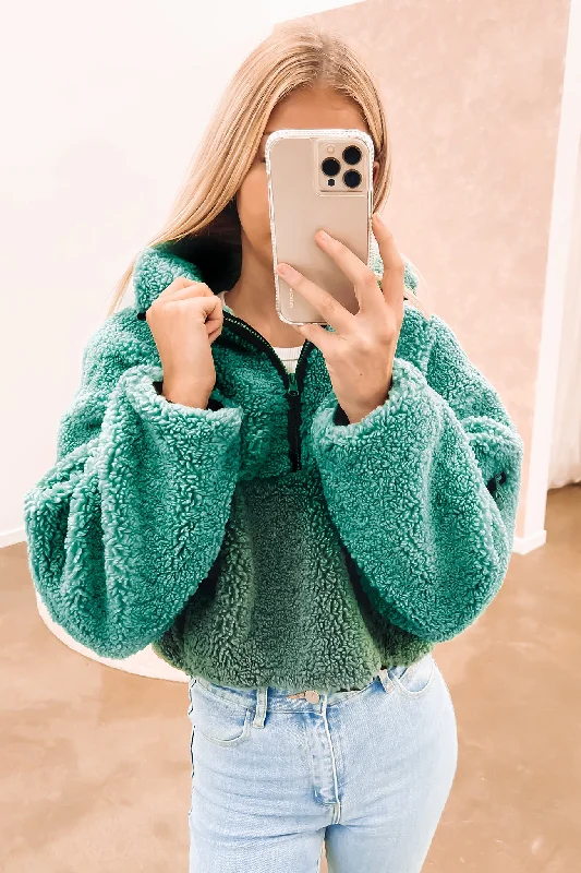 Women's denim jackets with a patchwork design for a bohemian and artsy styleLoui Faux Fur Jacket Pine W Hunter Green Women's denim jackets with a patchwork design for a bohemian and artsy styleLoui Faux Fur Jacket Pine W Hunter Green