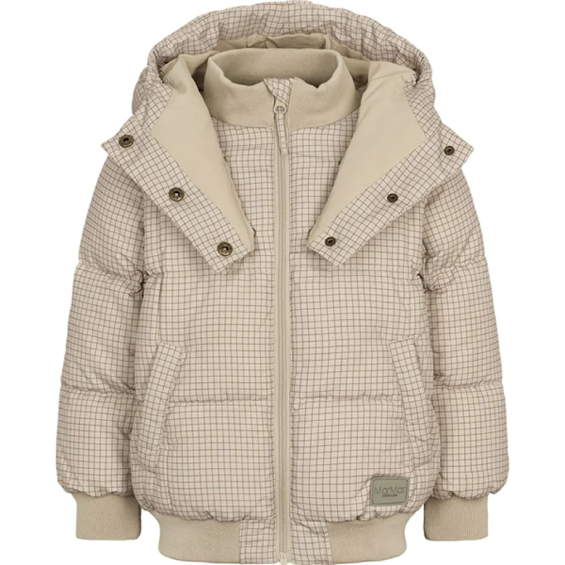 Women's cropped winter jackets with fur collarsMarMar Otis Puffer Down Jacket Wood Check Women's cropped winter jackets with fur collarsMarMar Otis Puffer Down Jacket Wood Check
