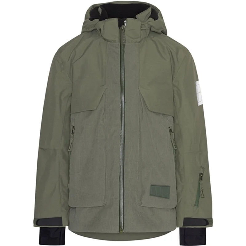 Women's winter coats with ribbed cuffs​Molo Dusty Green Alpine Jacket