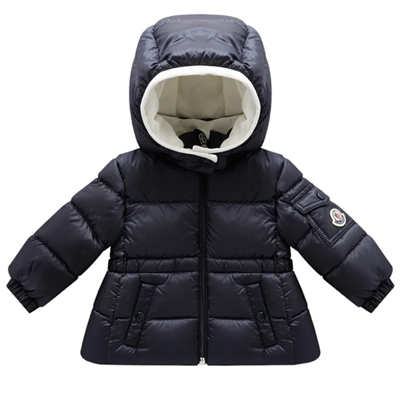 Fur - trimmed wool winter coats for women​Moncler Sayna Giubbotto Jacket Navy