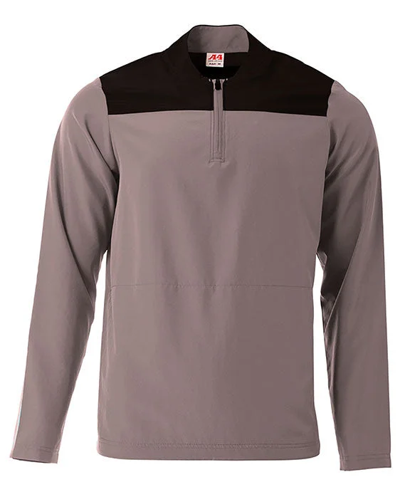 Women's color - block hoodie combining bold hues for a fashion - forward statementN4014 - A4 Mens Element Quarter-Zip Jacket | Graphite/Black Women's color - block hoodie combining bold hues for a fashion - forward statementN4014 - A4 Mens Element Quarter-Zip Jacket | Graphite/Black