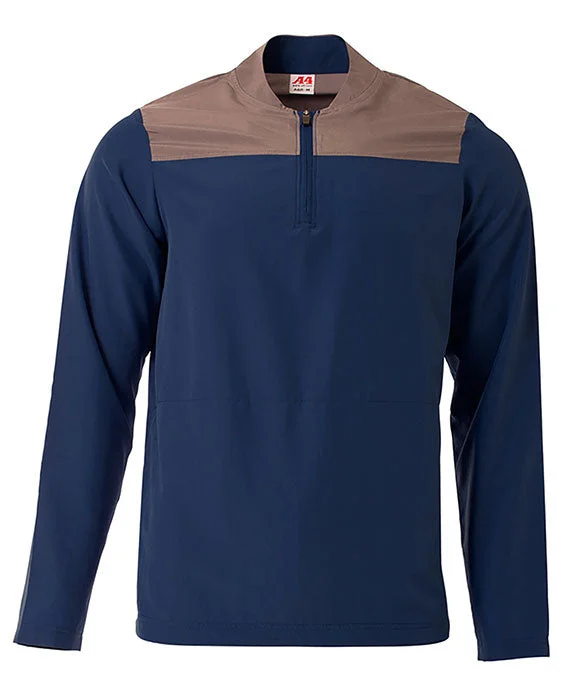 Women's sweatshirt with a mesh panel insert for breathability during workoutsN4014 - A4 Mens Element Quarter-Zip Jacket | Navy/Graphite Women's sweatshirt with a mesh panel insert for breathability during workoutsN4014 - A4 Mens Element Quarter-Zip Jacket | Navy/Graphite