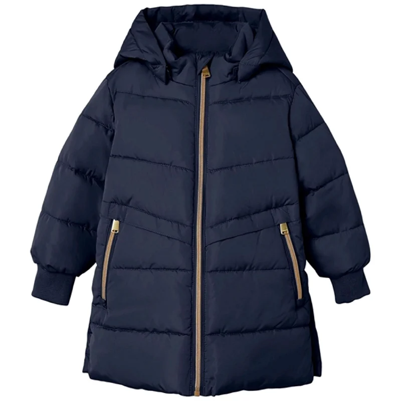 Women's cropped winter jackets with fur collarsName it Dark Sapphire Music Puffer Jacket Women's cropped winter jackets with fur collarsName it Dark Sapphire Music Puffer Jacket