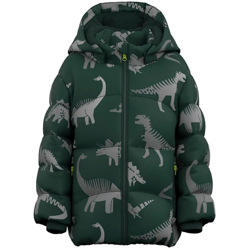 Women's long - sleeve knitted winter coatsName it Deep Forest Mosan Puffer Jacket Reflective AOP Women's long - sleeve knitted winter coatsName it Deep Forest Mosan Puffer Jacket Reflective AOP