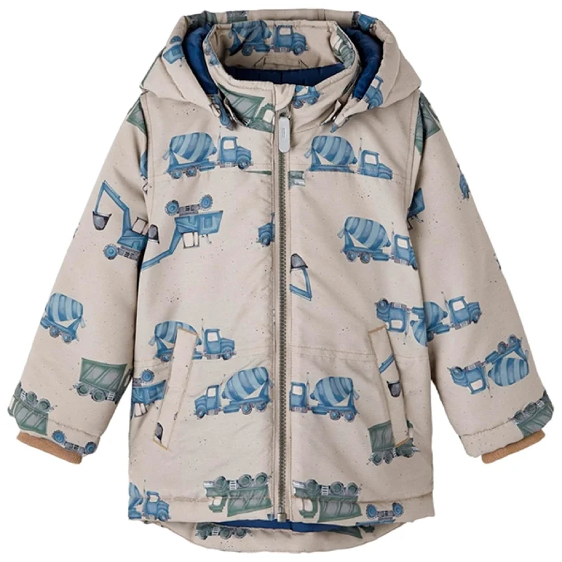 Women's shearling - lined winter coats​Name it Weathered Teak Max Jacket Digger