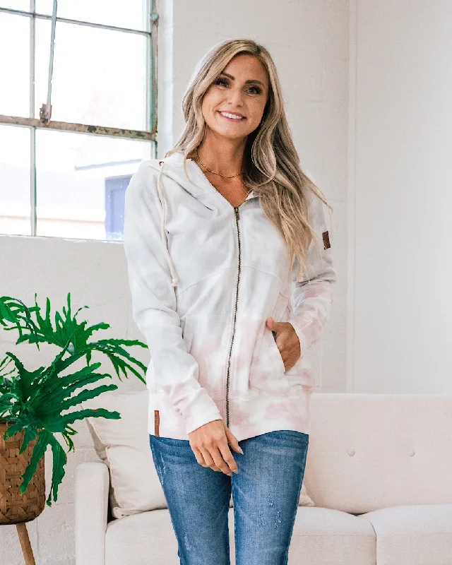 Women's cropped sweatshirt with a slogan graphic for a fun and expressive lookAmpersand Ave Above the Clouds FullZip Sweatshirt FINAL SALE Women's cropped sweatshirt with a slogan graphic for a fun and expressive lookAmpersand Ave Above the Clouds FullZip Sweatshirt FINAL SALE
