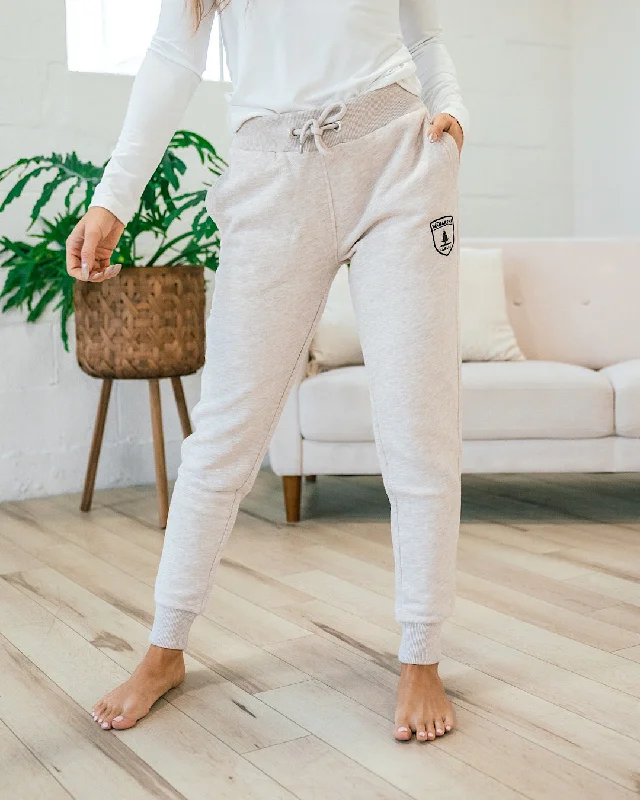 Women's oversized cropped hoodie with drawstrings for a trendy lookWanakome Adley Joggers - Heather Oatmeal FINAL SALE Women's oversized cropped hoodie with drawstrings for a trendy lookWanakome Adley Joggers - Heather Oatmeal FINAL SALE