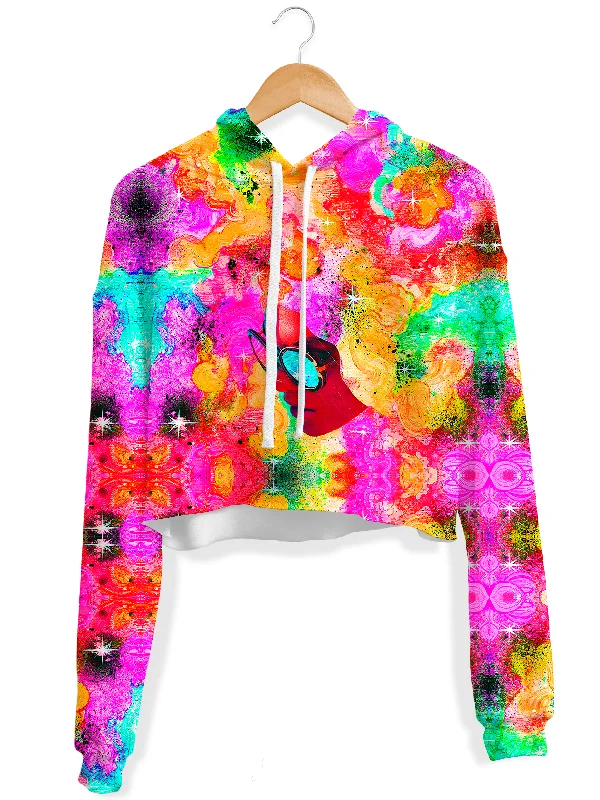 Women's graphic - printed sweatshirt featuring floral patterns for a feminine touchPure Bliss Fleece Crop Hoodie Women's graphic - printed sweatshirt featuring floral patterns for a feminine touchPure Bliss Fleece Crop Hoodie