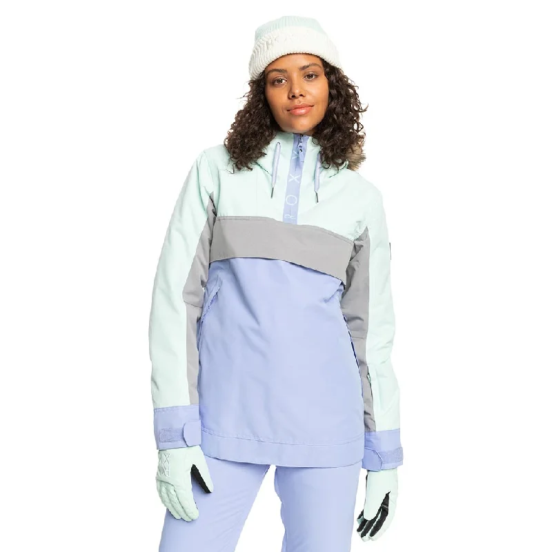 Women's cropped leather jackets with a fringe detail for a western - inspired outfitRoxy 2023 Womens Shelter Jacket - Fair Aqua Women's cropped leather jackets with a fringe detail for a western - inspired outfitRoxy 2023 Womens Shelter Jacket - Fair Aqua