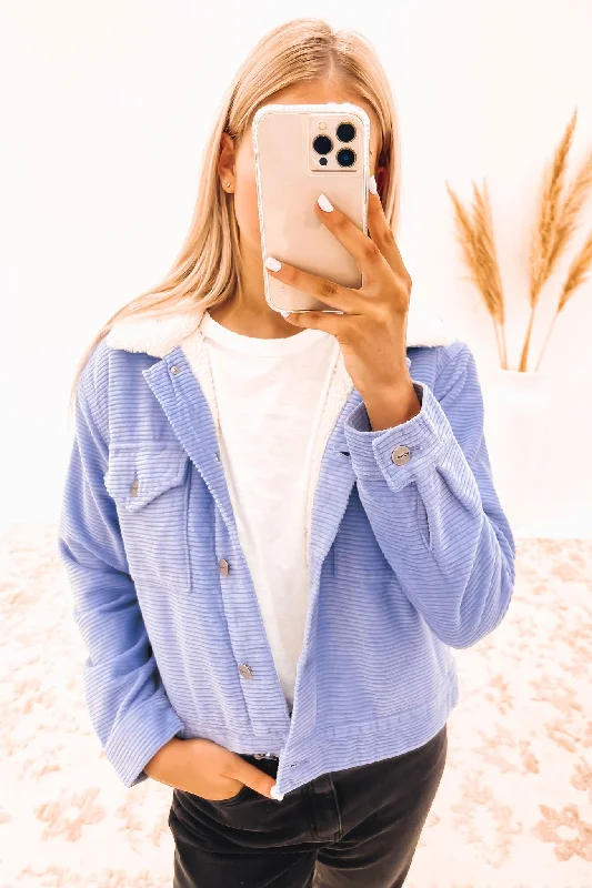 Women's faux fur - trimmed denim jackets for a trendy and cozy styleRoy Sherpa Cord Jacket Grey Purple Women's faux fur - trimmed denim jackets for a trendy and cozy styleRoy Sherpa Cord Jacket Grey Purple