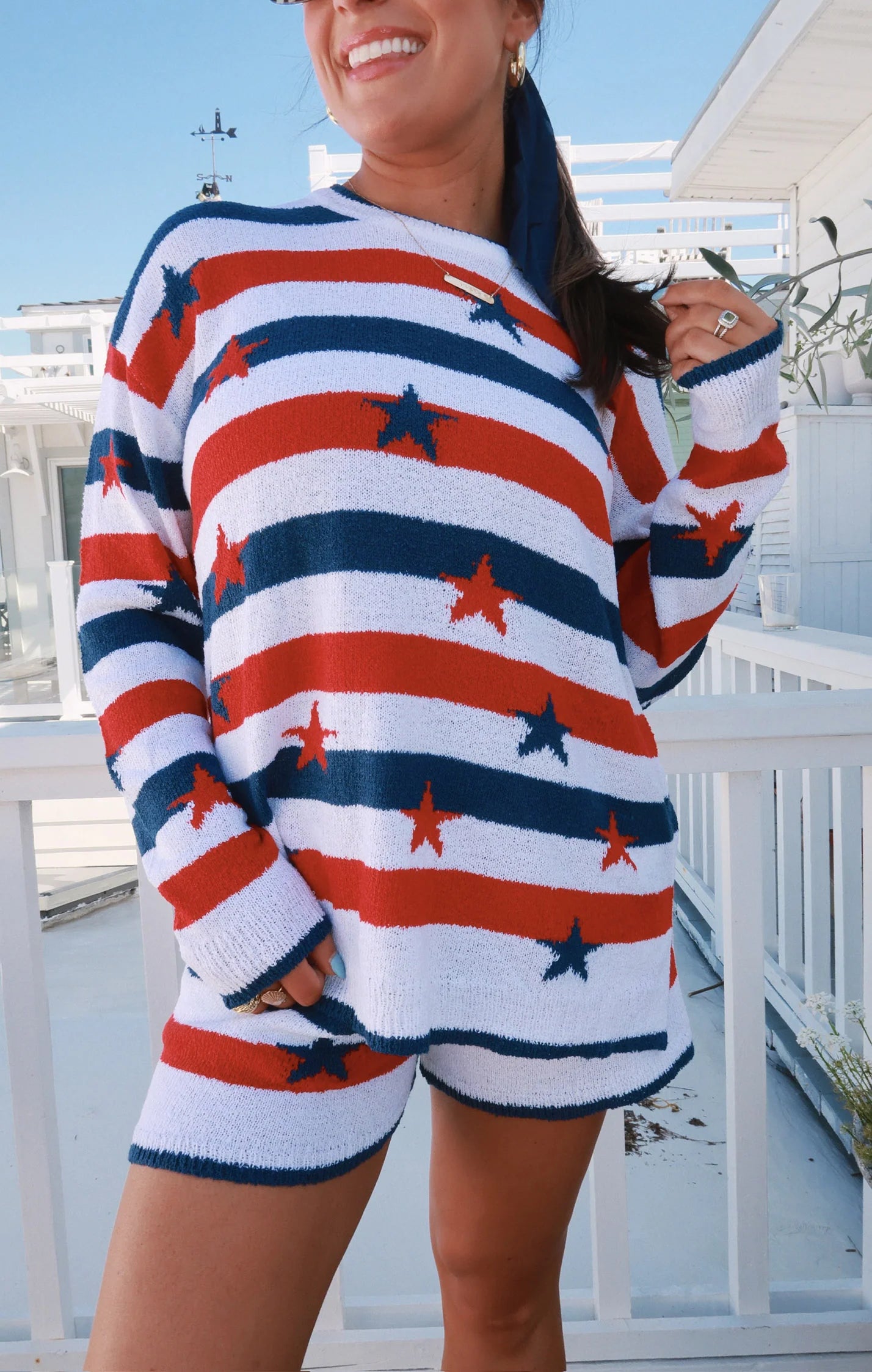 Women's denim jackets with a patchwork design for a bohemian and artsy styleStar Spangled Go to Sweater Women's denim jackets with a patchwork design for a bohemian and artsy styleStar Spangled Go to Sweater