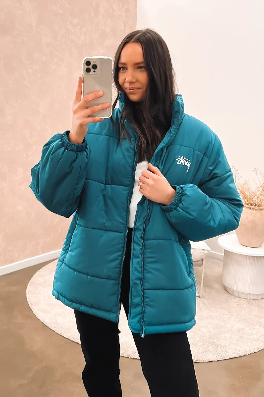 Women's moto jackets with a lace - up front for a unique and stylish touchStock Puffa Jacket Storm Green Women's moto jackets with a lace - up front for a unique and stylish touchStock Puffa Jacket Storm Green