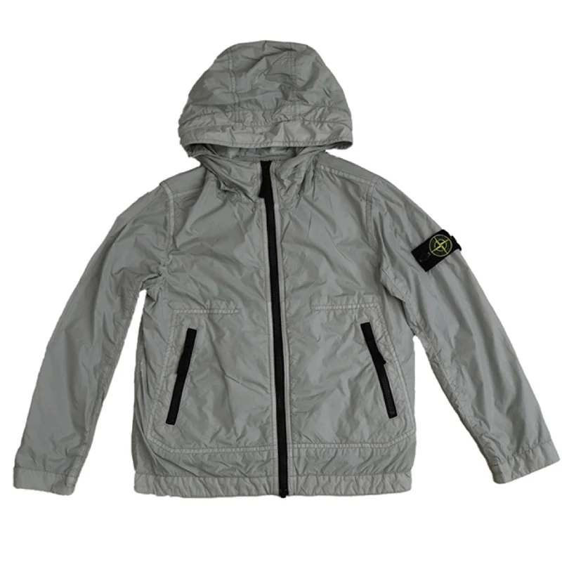 Women's denim jackets with a patchwork design for a bohemian and artsy styleStone Island Jacket Pearl Grey Women's denim jackets with a patchwork design for a bohemian and artsy styleStone Island Jacket Pearl Grey