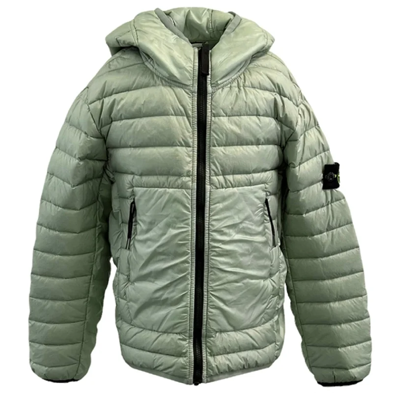 Velvet - textured winter coats for women​Stone Island Real Down Jacket Dust Grey