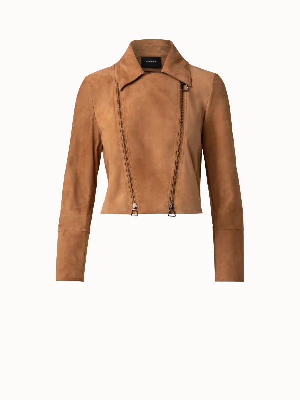 Women's shearling - lined suede jackets for ultimate warmth and luxurySuede Motorbike Jacket Women's shearling - lined suede jackets for ultimate warmth and luxurySuede Motorbike Jacket