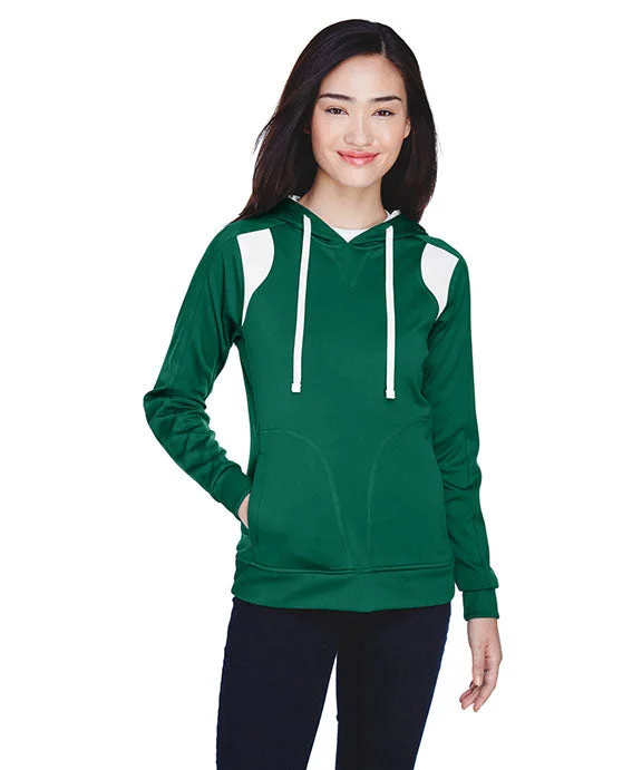 Women's oversized cropped hoodie with drawstrings for a trendy lookTT30W - Team 365 Ladies Elite Performance Hoodie | Sport Forest/White Women's oversized cropped hoodie with drawstrings for a trendy lookTT30W - Team 365 Ladies Elite Performance Hoodie | Sport Forest/White
