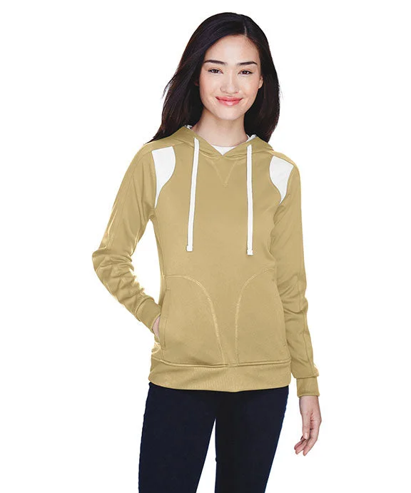 Women's tie - front hoodie in a lightweight fabric for summer layeringTT30W - Team 365 Ladies Elite Performance Hoodie | Sport Vegas Gold/White Women's tie - front hoodie in a lightweight fabric for summer layeringTT30W - Team 365 Ladies Elite Performance Hoodie | Sport Vegas Gold/White
