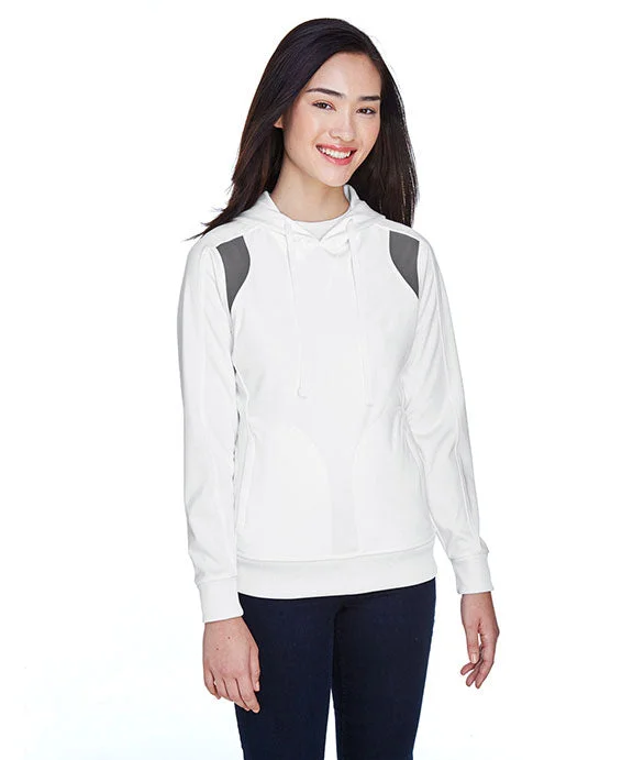 Women's sherpa - lined hoodie for extreme cold weather outdoor activitiesTT30W - Team 365 Ladies Elite Performance Hoodie | White/Sport Graphite Women's sherpa - lined hoodie for extreme cold weather outdoor activitiesTT30W - Team 365 Ladies Elite Performance Hoodie | White/Sport Graphite
