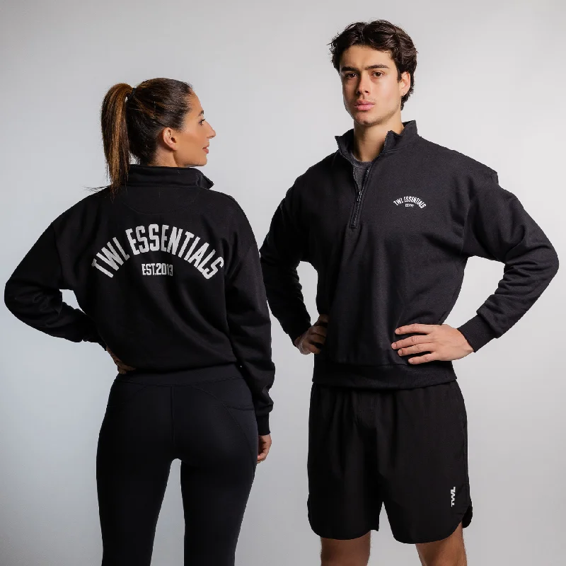 TWL - ESSENTIALS 1/4 ZIP SWEATER - BLACK