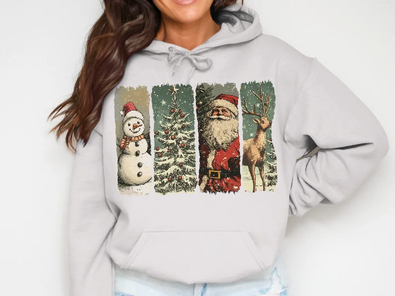 Vintage Christmas Cotton Hoodie