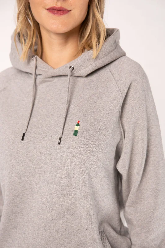Women's fleece - lined hoodie with thumbholes for warmth in winterWeinflasche | Bestickter Bio-Baumwoll Frauen Hoodie Women's fleece - lined hoodie with thumbholes for warmth in winterWeinflasche | Bestickter Bio-Baumwoll Frauen Hoodie