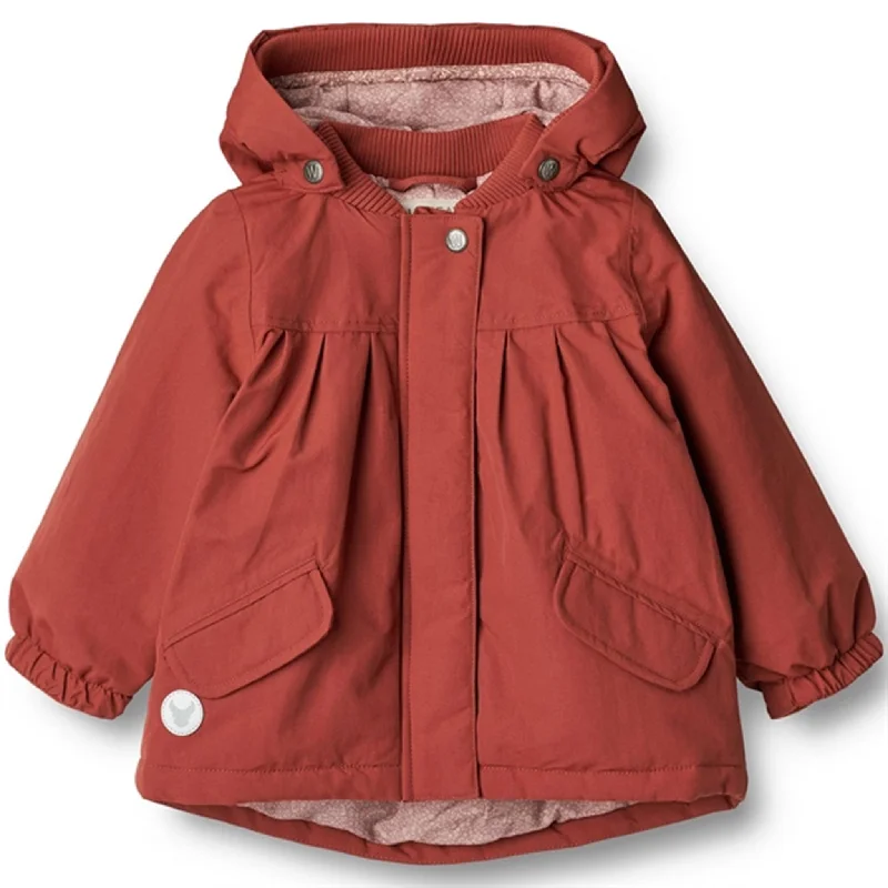 Women's long - line winter coats with side slits​Wheat Jacket Mimmi Tech Red