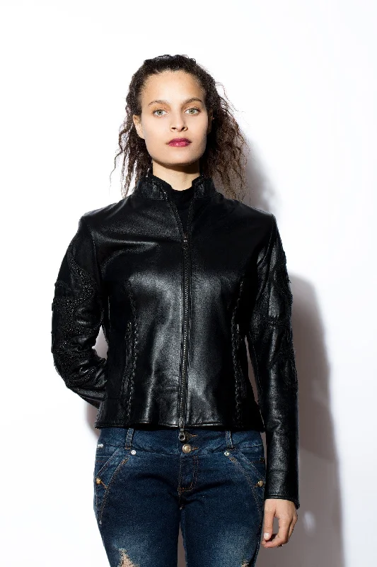 Women's denim jackets with a patchwork design for a bohemian and artsy styleWomen's Cross Design Women's denim jackets with a patchwork design for a bohemian and artsy styleWomen's Cross Design