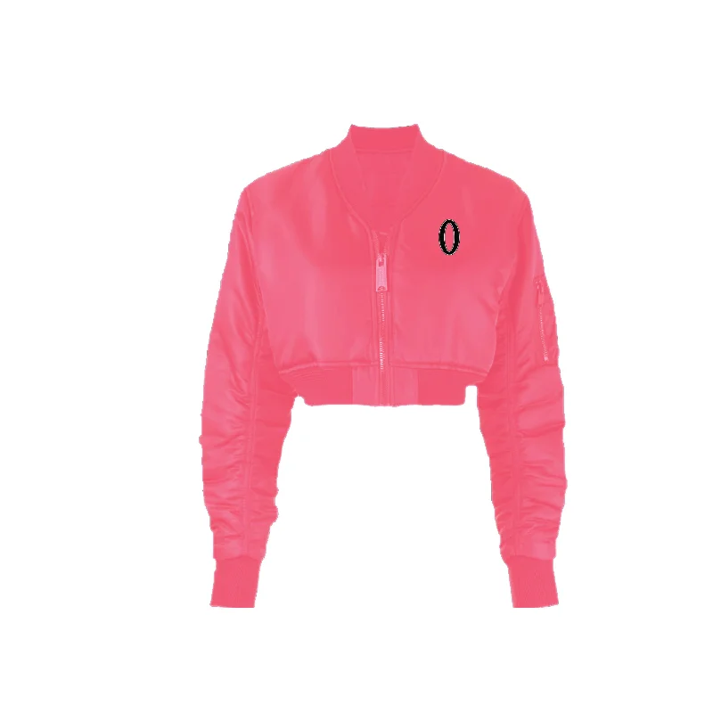 Women's trench coats with a removable belt for customizable stylingOlympia Crop Bomber Jacket Pink Women's trench coats with a removable belt for customizable stylingOlympia Crop Bomber Jacket Pink