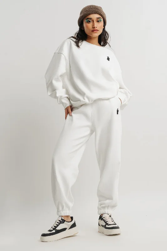 Women's waterproof rain jackets in bright yellow for high - visibility outdoor activitiesWhite Two Piece Sweatshirt And Jogger Set Women's waterproof rain jackets in bright yellow for high - visibility outdoor activitiesWhite Two Piece Sweatshirt And Jogger Set