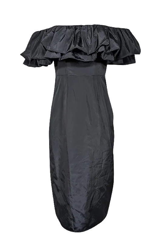Wrap - Style Women Dress with Adjustable Fit for All Body Types Wrap - Style Women Dress with Adjustable Fit for All Body Types Rhode - Black "Viola" Off-The-Shoulder Dress Sz 4 Wrap - Style Women Dress with Adjustable Fit for All Body Types Wrap - Style Women Dress with Adjustable Fit for All Body Types Rhode - Black "Viola" Off-The-Shoulder Dress Sz 4